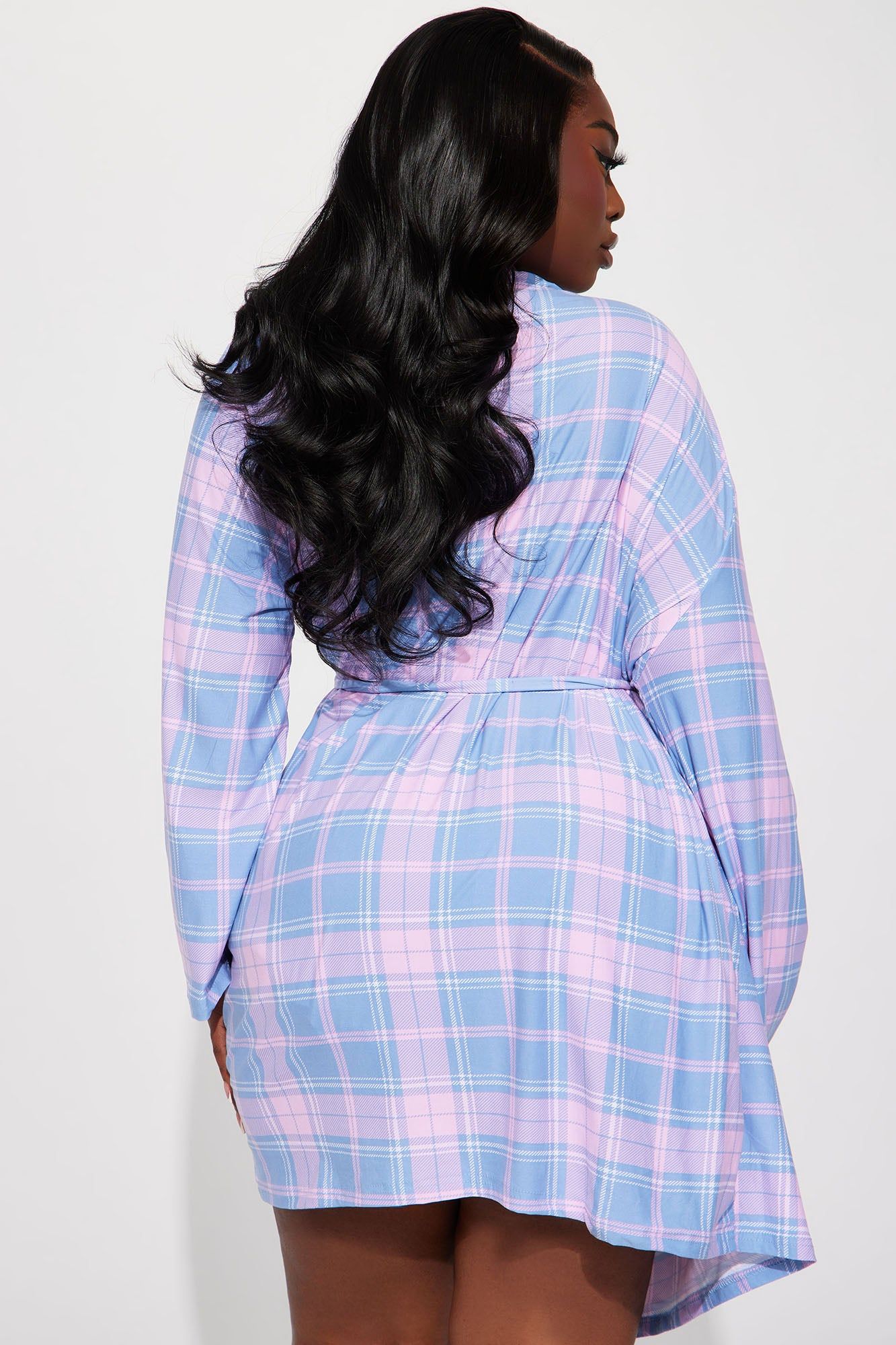 Mind My Business PJ Robe Set - Blue/combo sold by Fashion Nova product image thumbnail 7