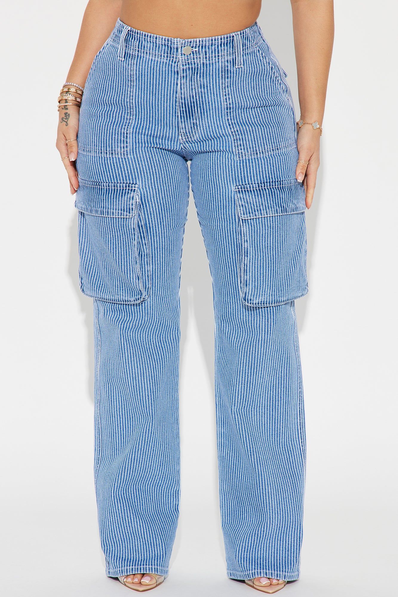 How I See It Cargo Straight Leg Jeans - Medium Wash sold by Fashion Nova product image thumbnail 2