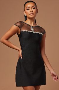 Angelique Bandage Mini Dress - Black sold by Fashion Nova