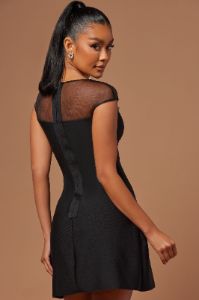 Angelique Bandage Mini Dress - Black sold by Fashion Nova