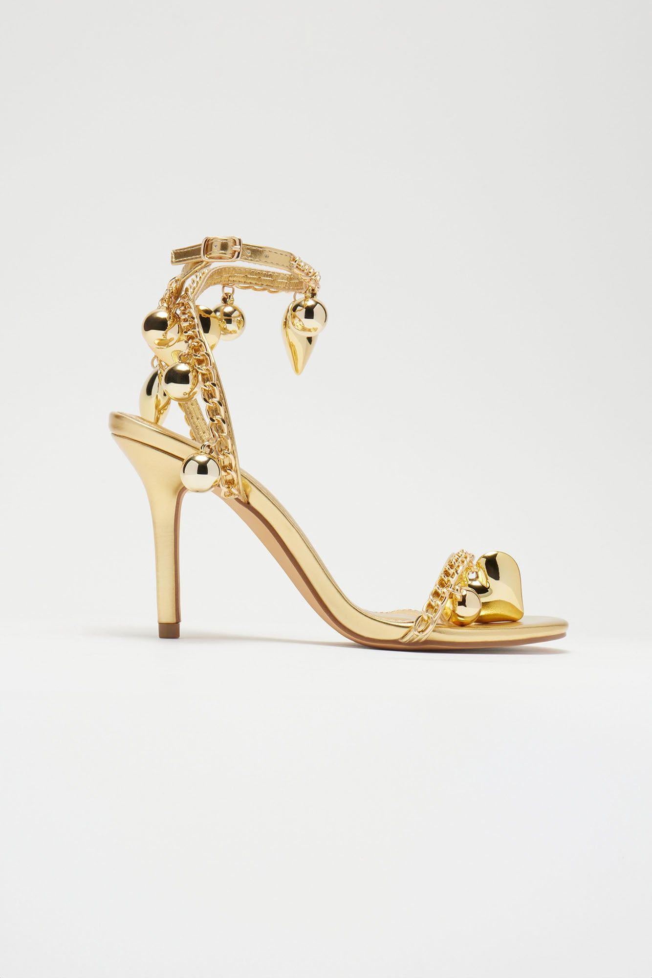 Borrowed Hearts Heeled Sandals - Gold sold by Fashion Nova