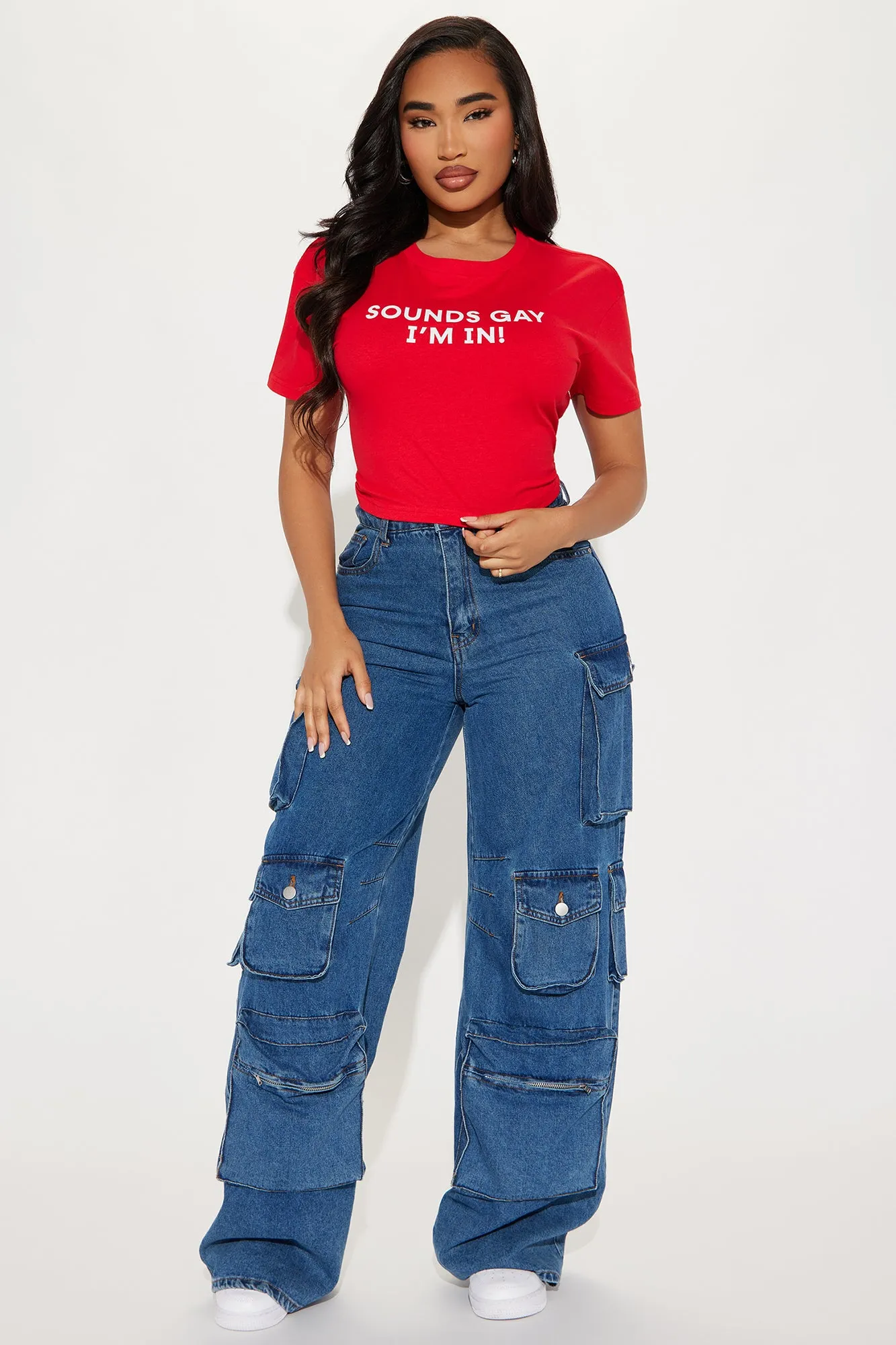 Sounds Gay I'm In Tee - Red sold by Fashion Nova product image thumbnail 3