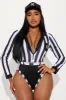Call My Shots Referee 4 Piece Costume Set - Black/White sold by Fashion Nova
