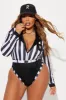 Call My Shots Referee 4 Piece Costume Set - Black/White sold by Fashion Nova