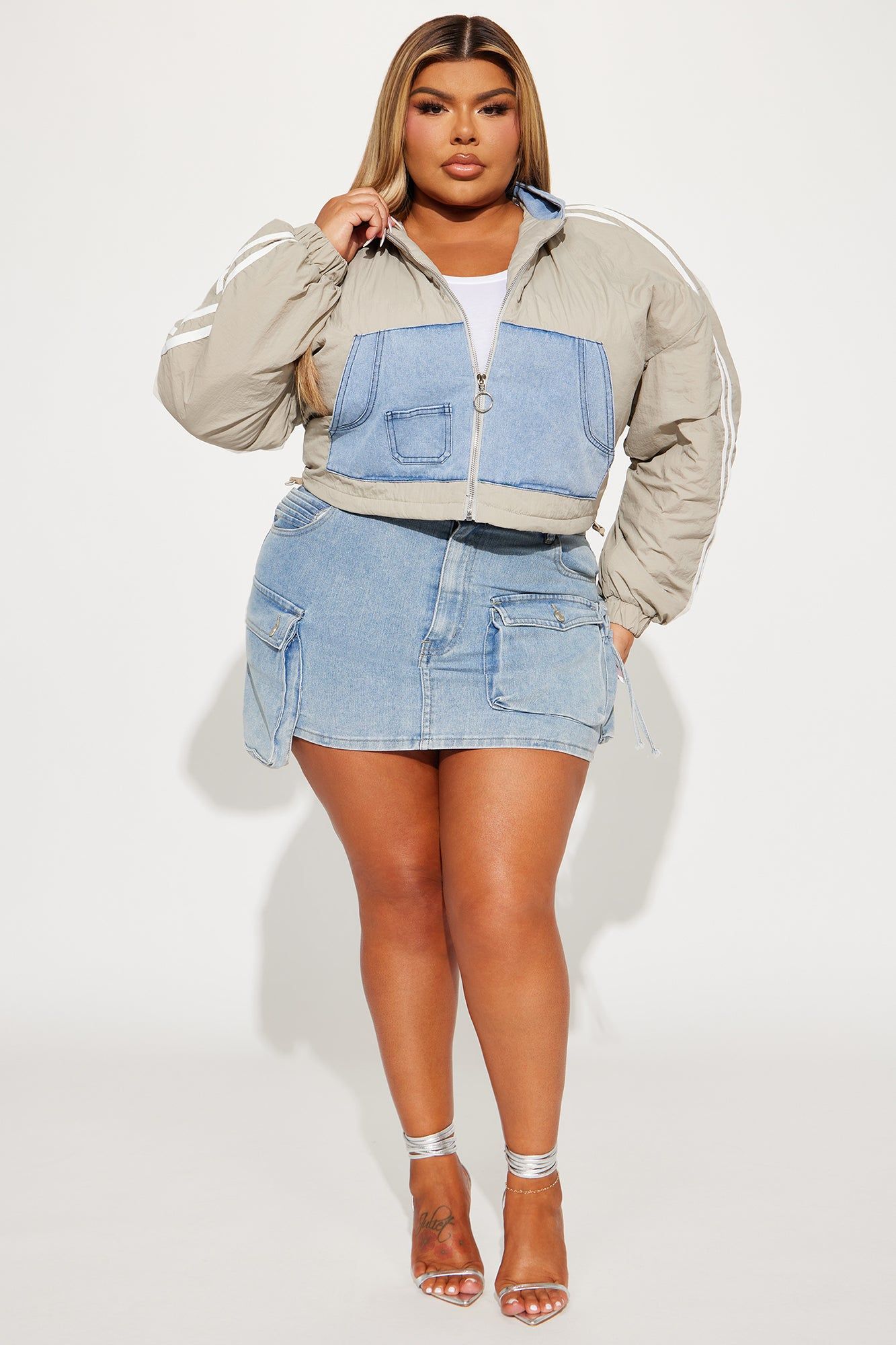 Stay Original Oversized Bomber Jacket - Charcoal/combo sold by Fashion Nova product image thumbnail 5