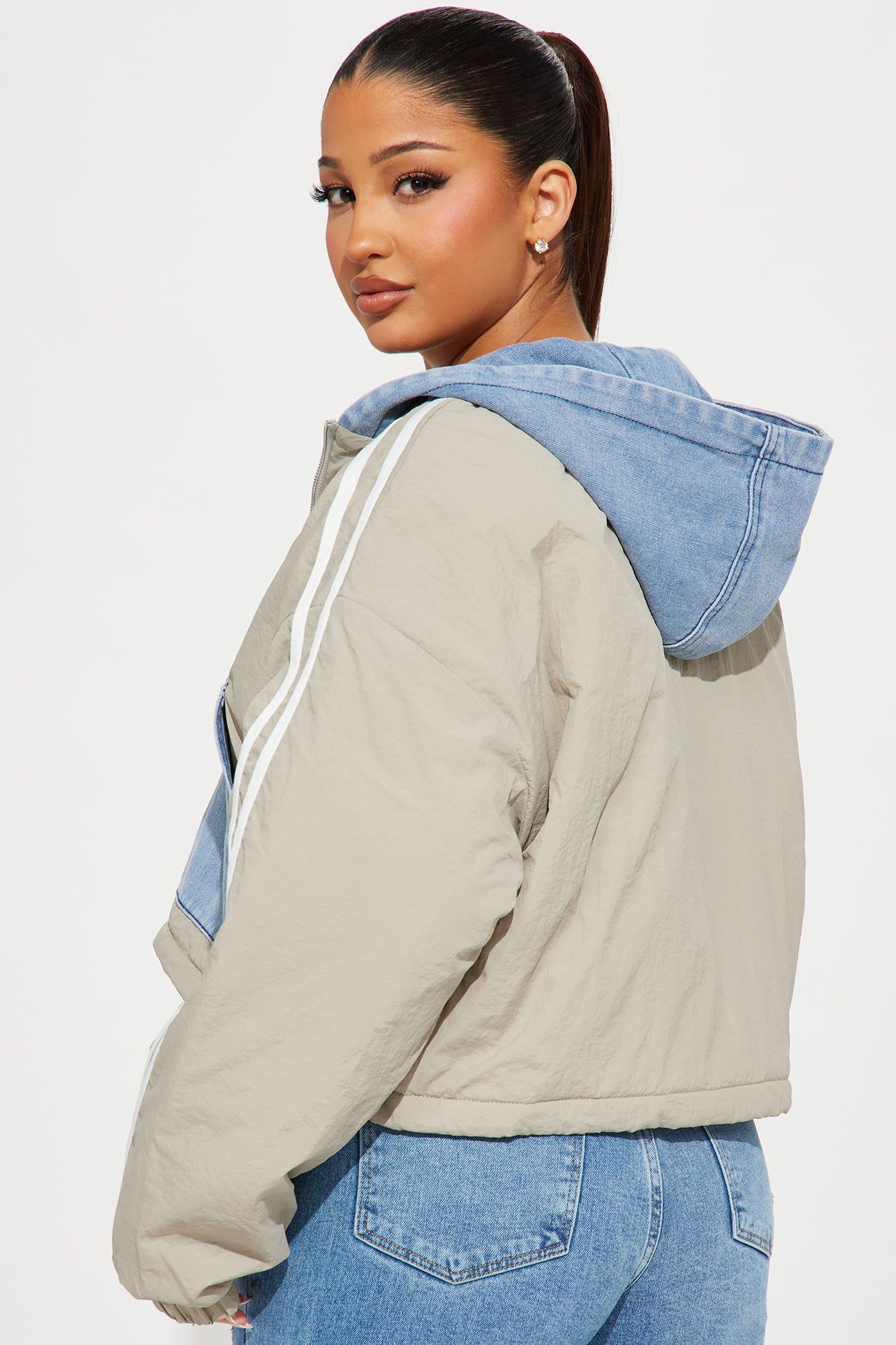 Stay Original Oversized Bomber Jacket - Charcoal/combo sold by Fashion Nova product image thumbnail 3