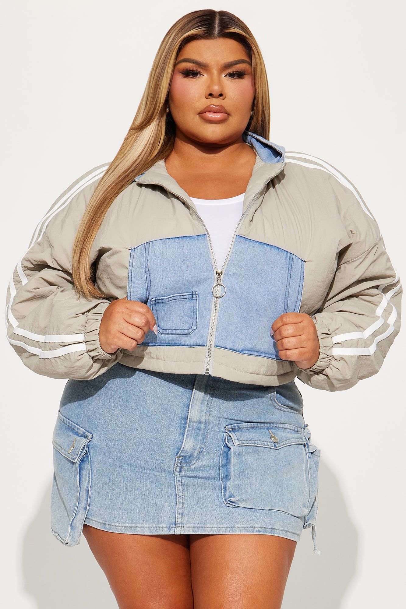 Stay Original Oversized Bomber Jacket - Charcoal/combo sold by Fashion Nova product image thumbnail 4