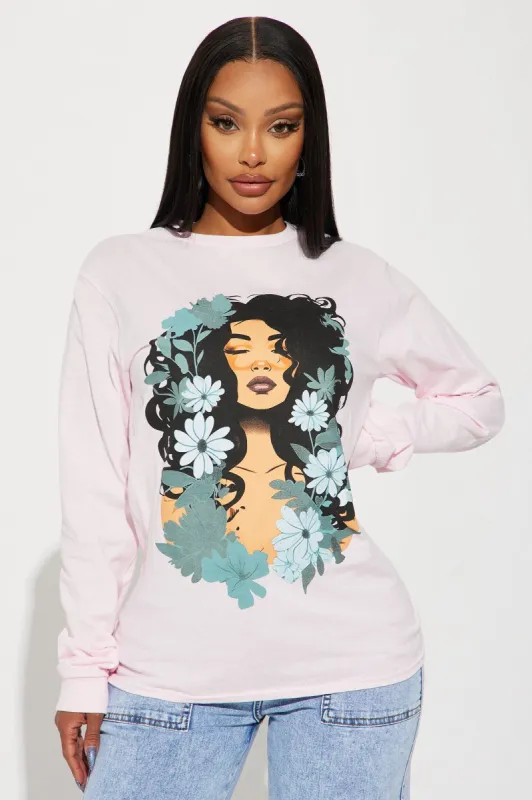 Growing And Glowing Long Sleeve Tee - Pink sold by Fashion Nova