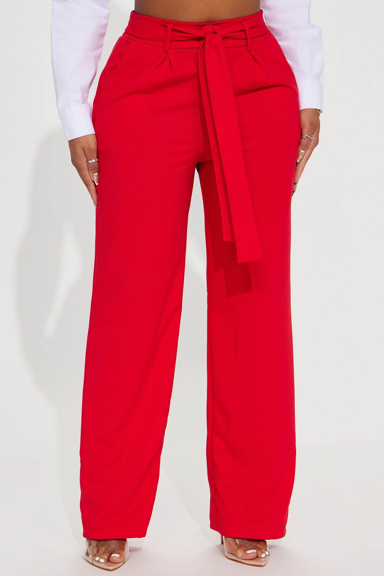 Ellery Tie Waist Trouser - Red sold by Fashion Nova product image thumbnail 2