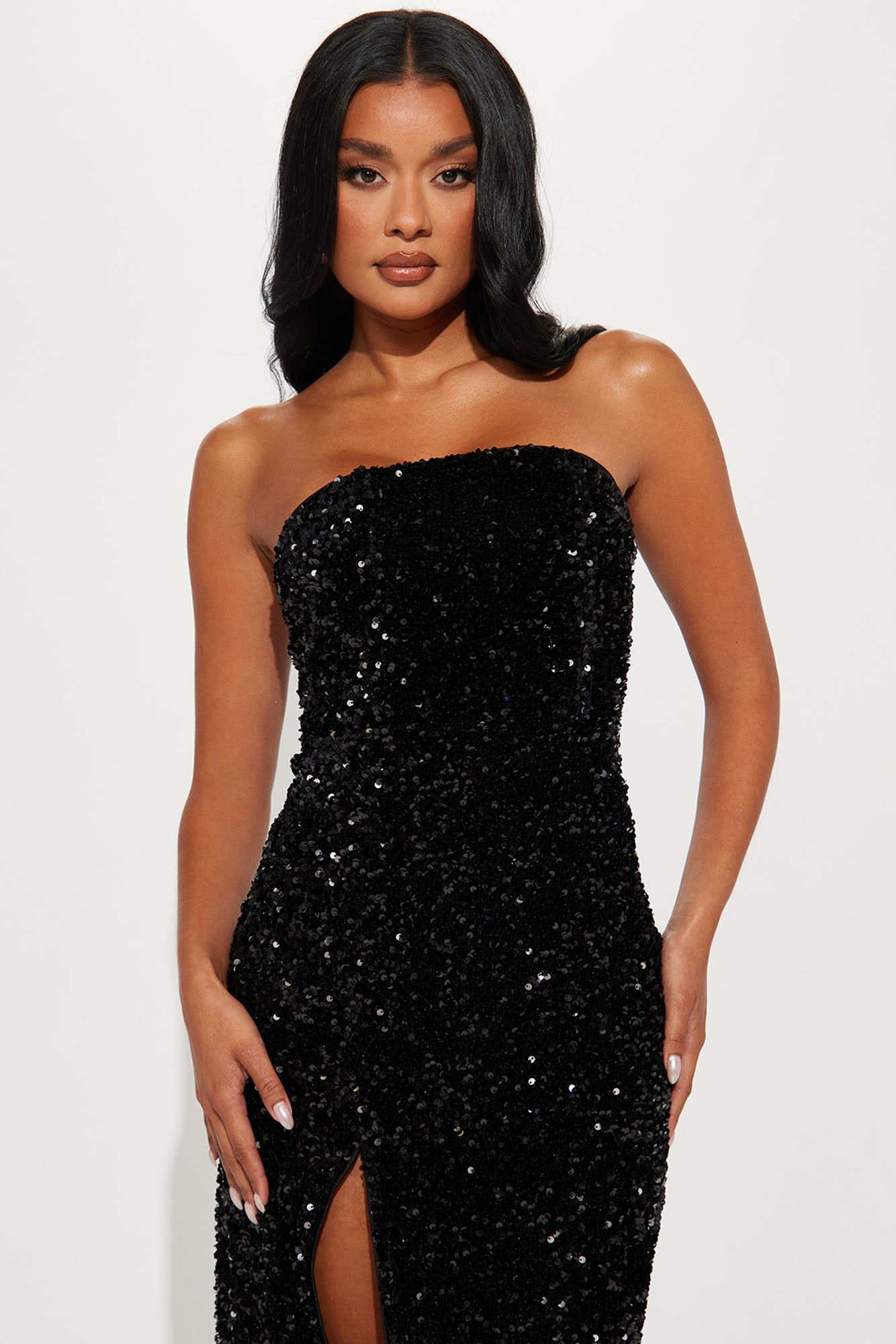 The One Sequin Maxi Dress - Black sold by Fashion Nova product image thumbnail 2