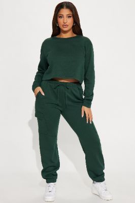 Cuddle Season Jogger Set - Hunter sold by Fashion Nova