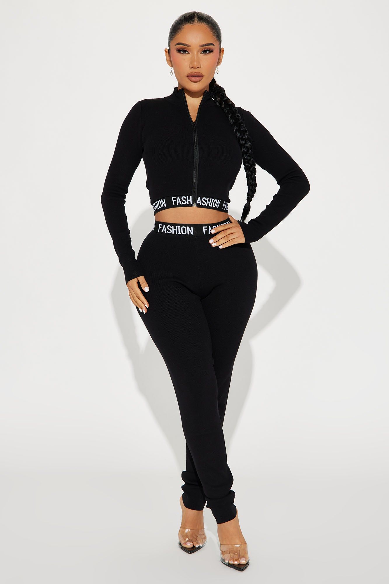 Fashion Foward Sweater Legging Set - Black sold by Fashion Nova
