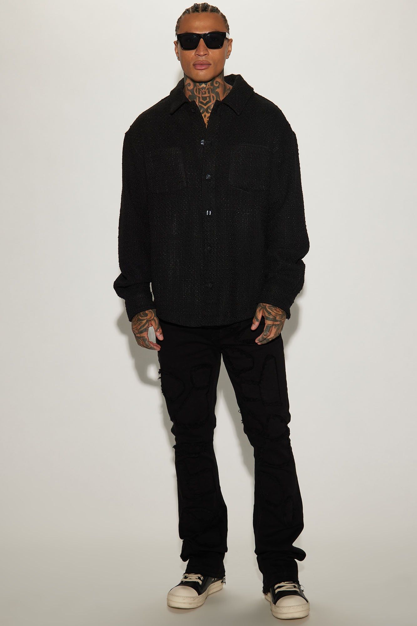 Alex Textured Oversized Shacket - Black sold by Fashion Nova product image thumbnail 2