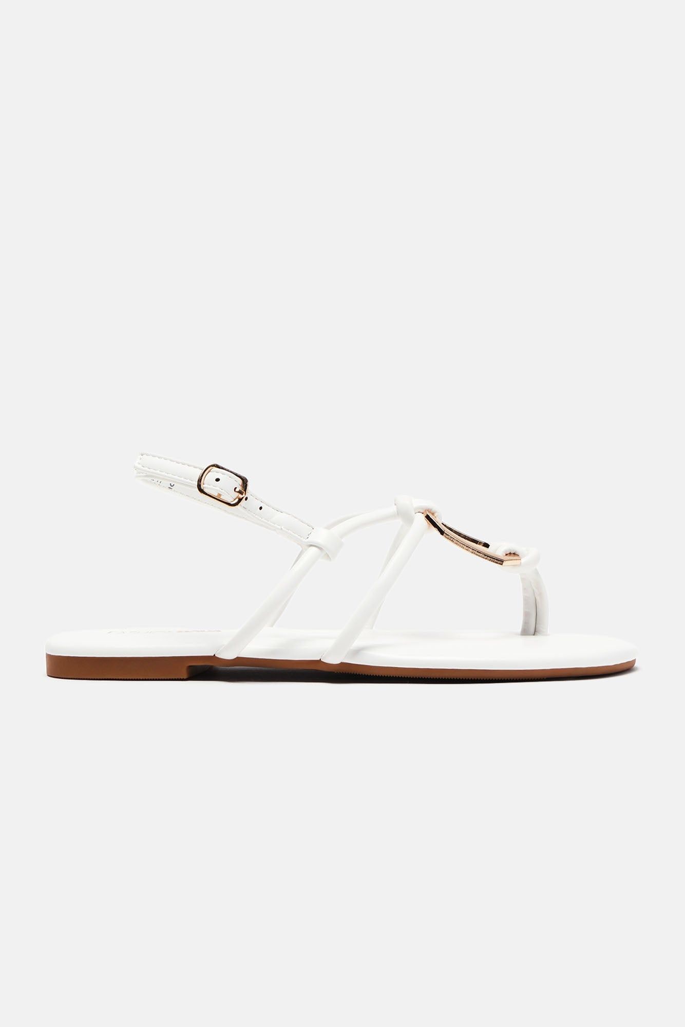 Staying Back Flat Sandals - White sold by Fashion Nova product image thumbnail 2