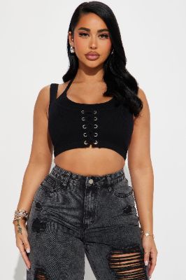 Don't Bother Halter Top - Black sold by Fashion Nova