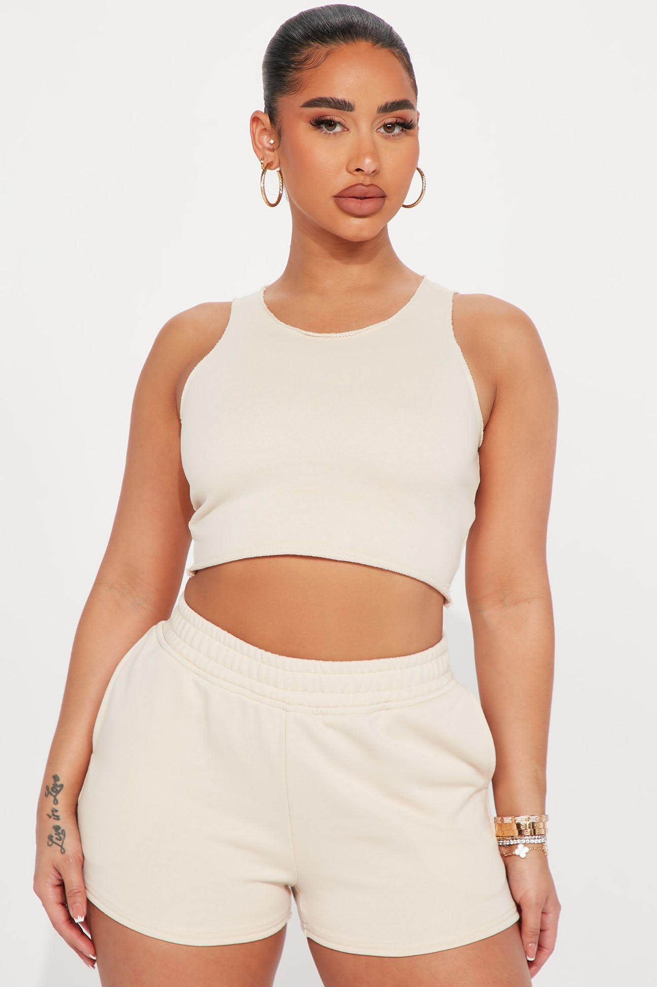 Staying In Lounge Short Set - Taupe sold by Fashion Nova product image thumbnail 2