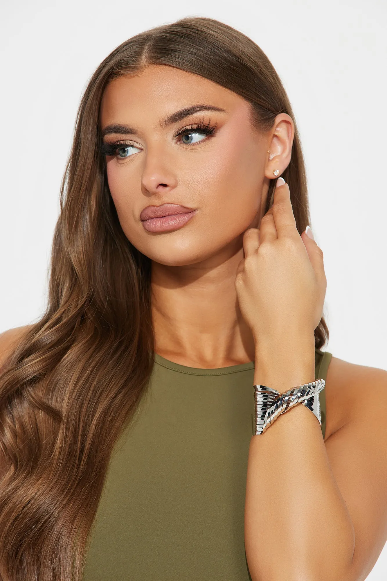 Don't Twist My Words Cuff Bracelet - Silver sold by Fashion Nova product image thumbnail 2
