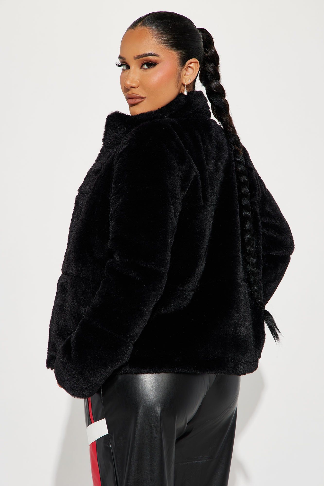 Cold Girl Faux Fur Bomber - Black sold by Fashion Nova product image thumbnail 3