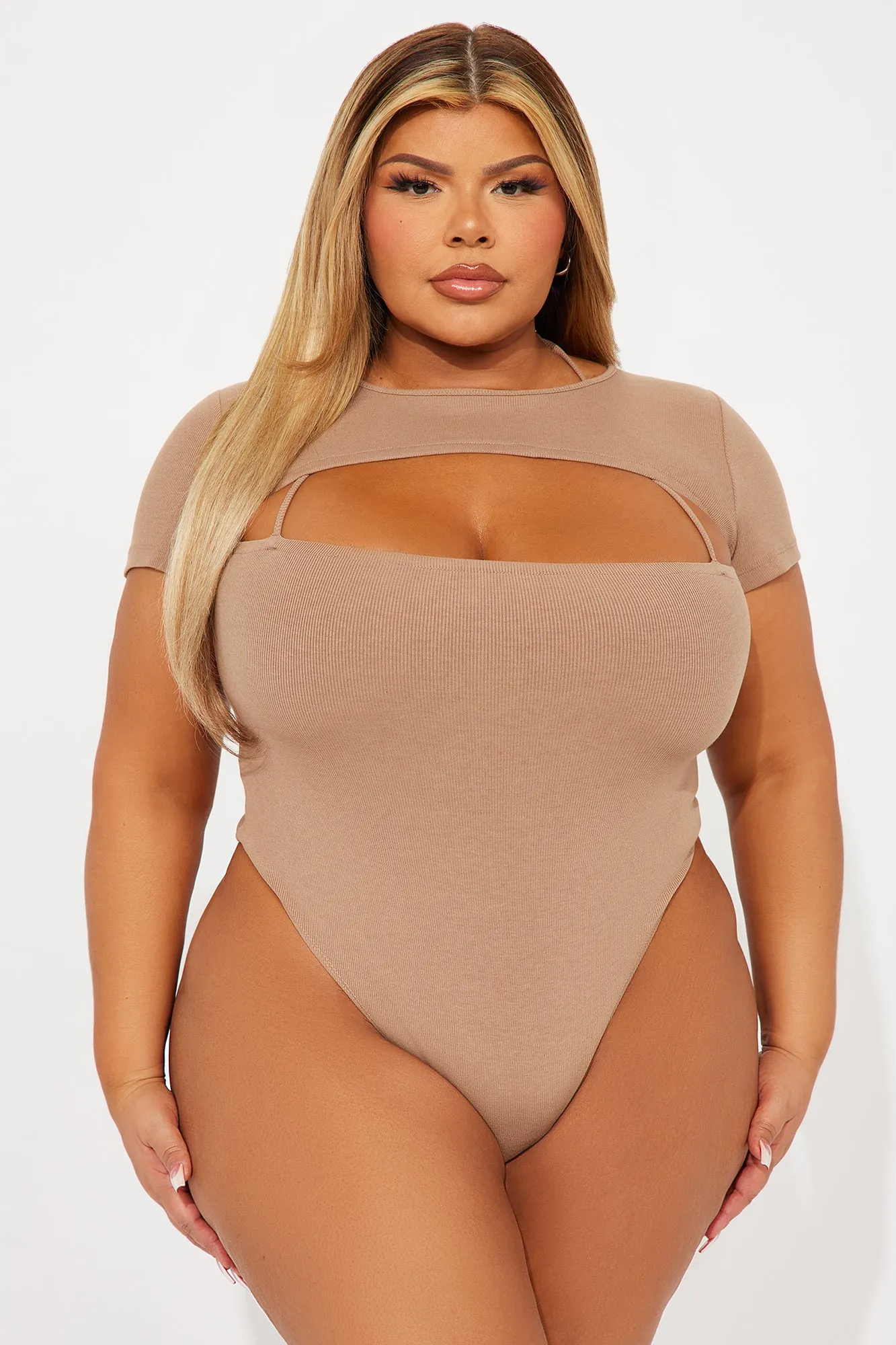 Just Another Day Short Sleeve Bodysuit - Mocha sold by Fashion Nova product image thumbnail 5
