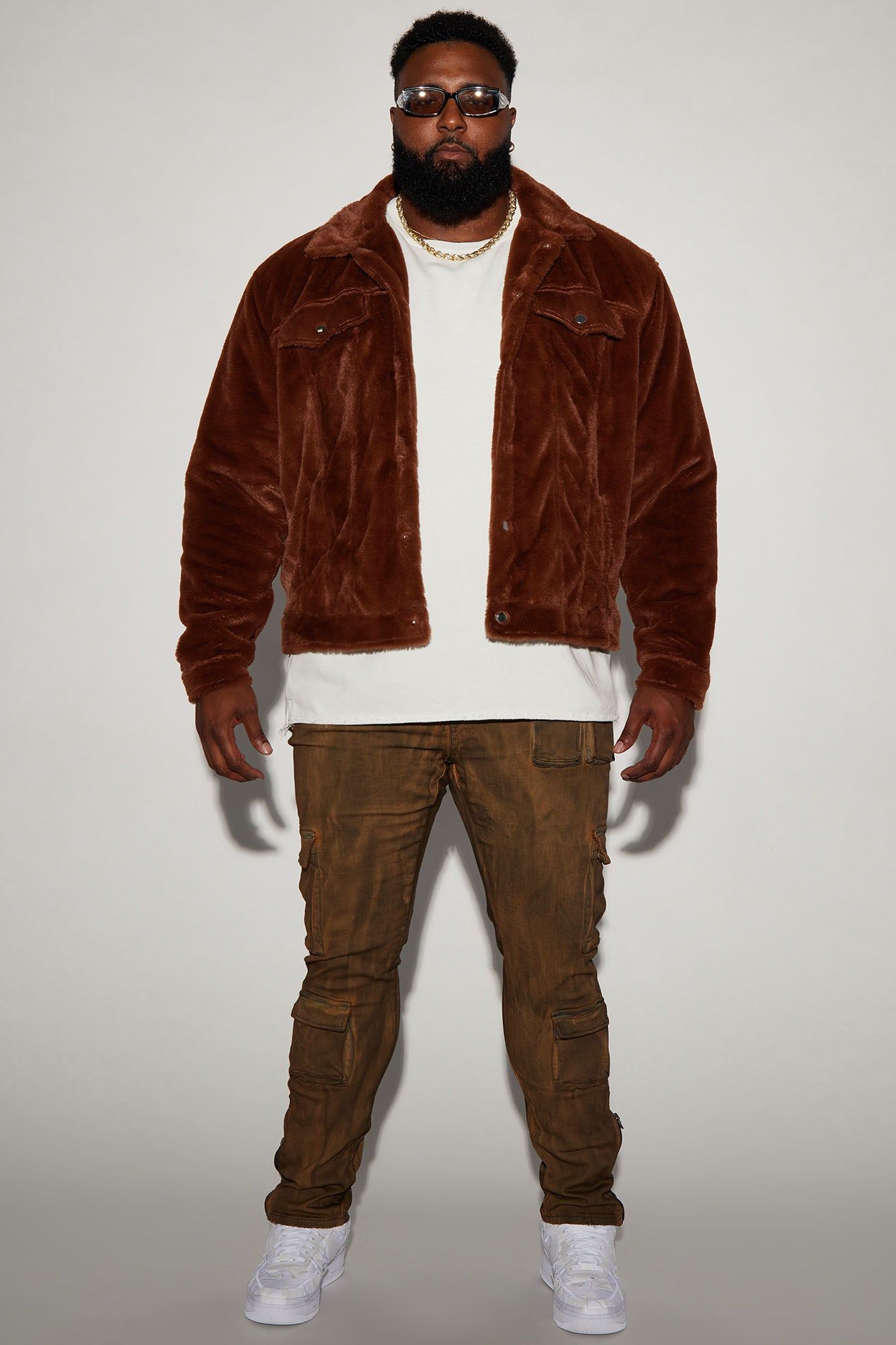 Pocket Me Cargo Stacked Skinny Zipper Flare Jeans - Brown sold by Fashion Nova product image thumbnail 2