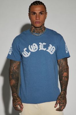 Cold Hearted Short Sleeve Tee - Blue sold by Fashion Nova