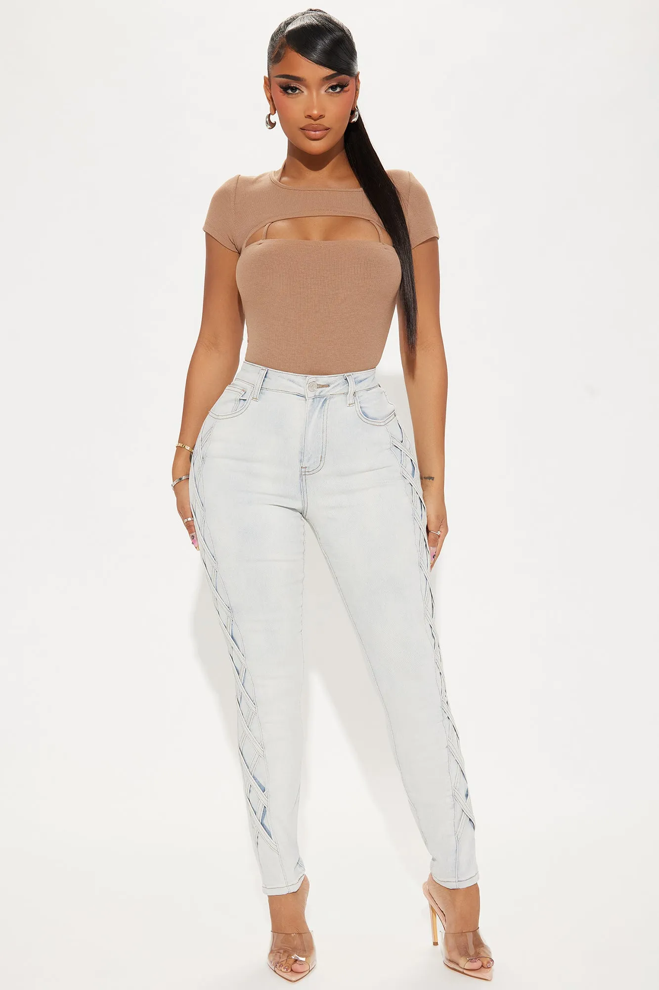 Just Another Day Short Sleeve Bodysuit - Mocha sold by Fashion Nova product image thumbnail 2