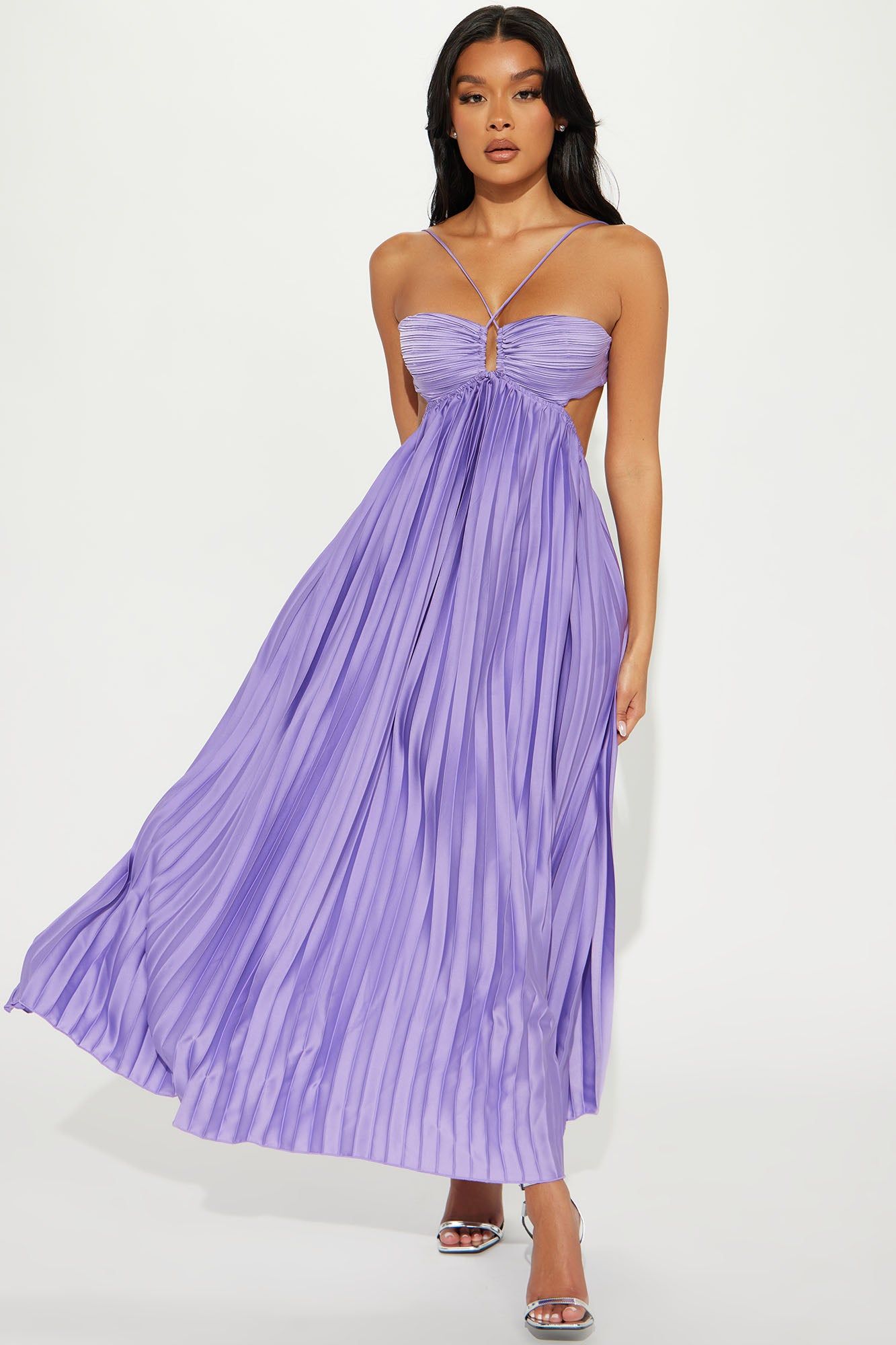 Anastacia Plisse Maxi Dress - Purple sold by Fashion Nova
