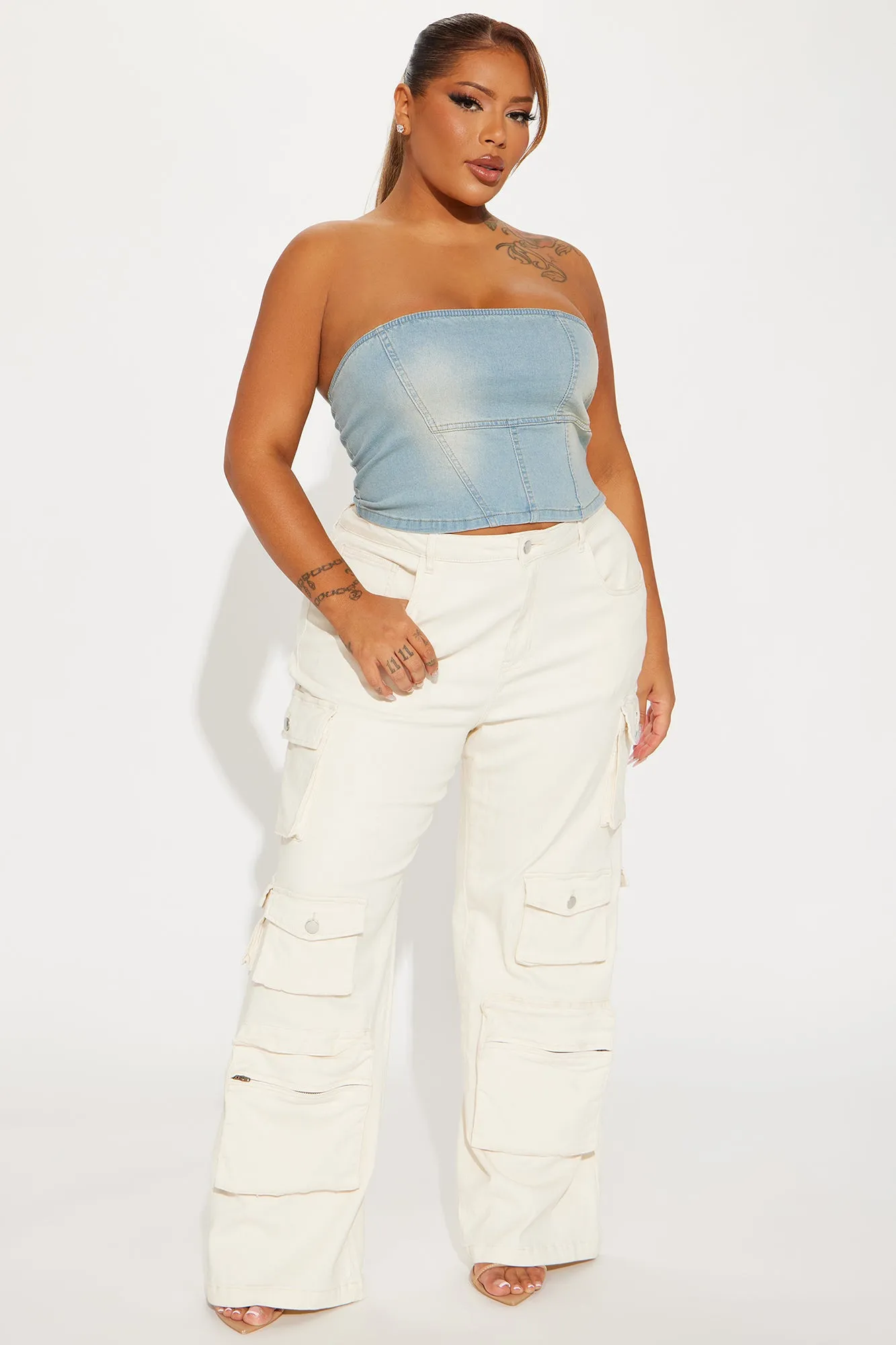 Up To You Washed Denim Top - Light Wash sold by Fashion Nova product image thumbnail 5