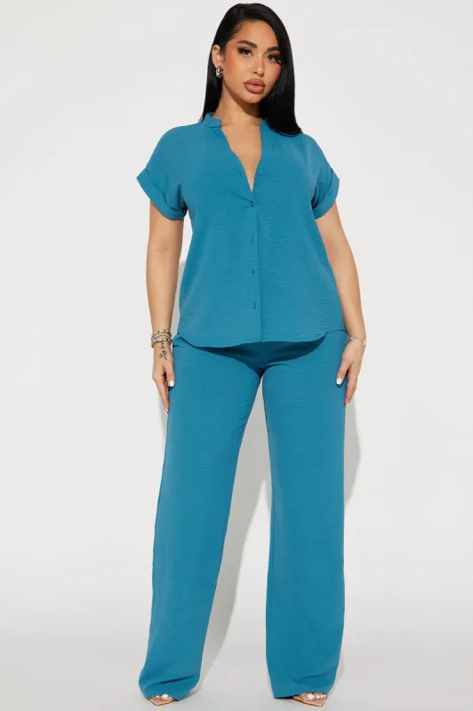 Walking By Pant Set - Teal sold by Fashion Nova