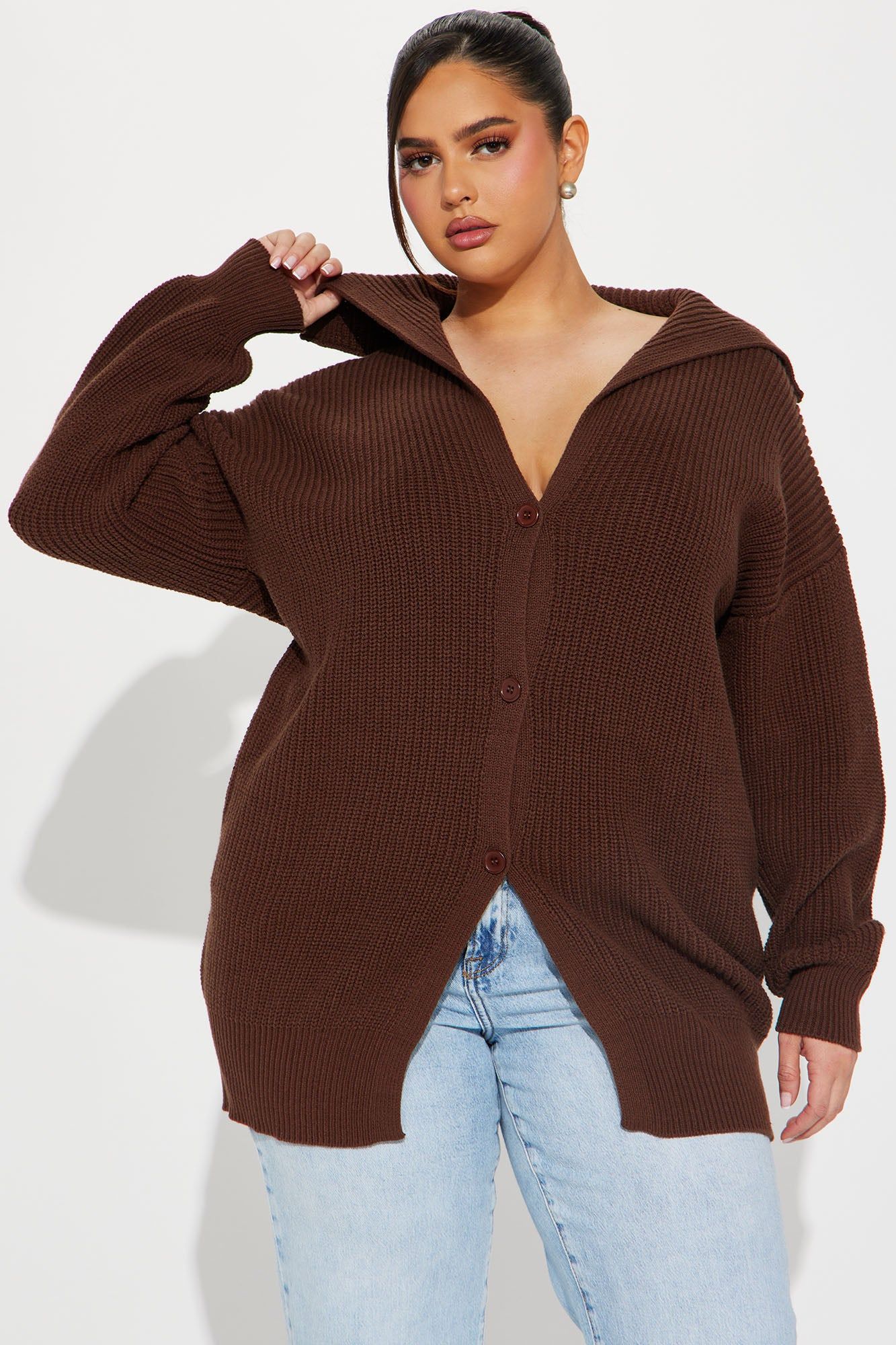 Aura Cardigan - Chocolate sold by Fashion Nova product image thumbnail 4