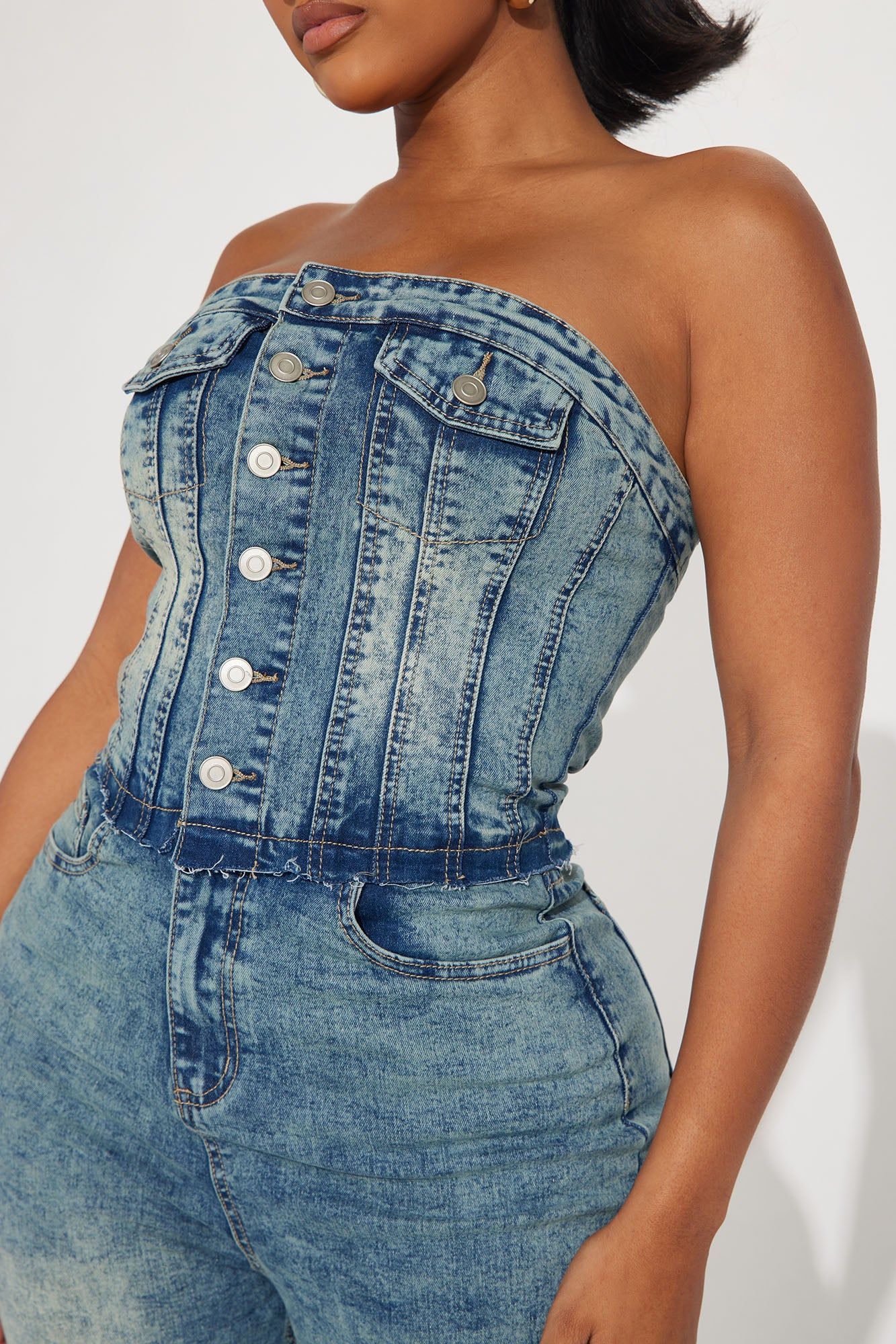 Charming Girl Denim Jumpsuit - Medium Wash sold by Fashion Nova product image thumbnail 3
