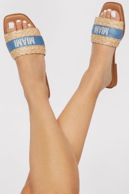 Dream Vacay Flat Sandals - Blue sold by Fashion Nova