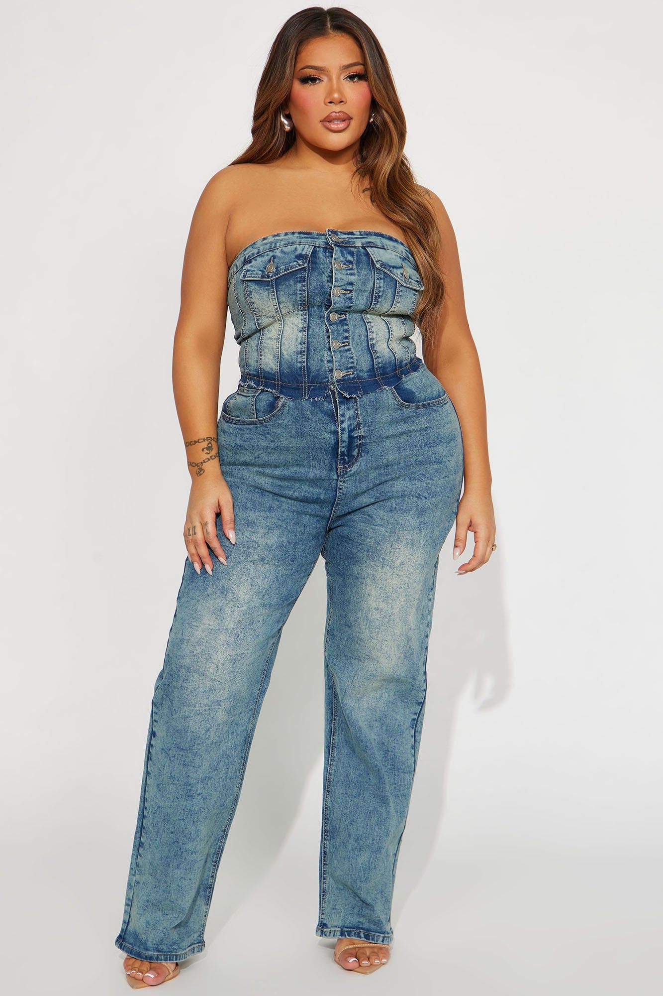 Charming Girl Denim Jumpsuit - Medium Wash sold by Fashion Nova product image thumbnail 5