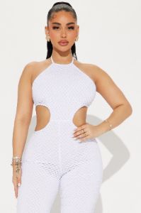 Los Cabos Crochet Jumpsuit - White sold by Fashion Nova