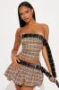 Jade Plaid Bubble Skirt Set - Brown Combo sold by Fashion Nova