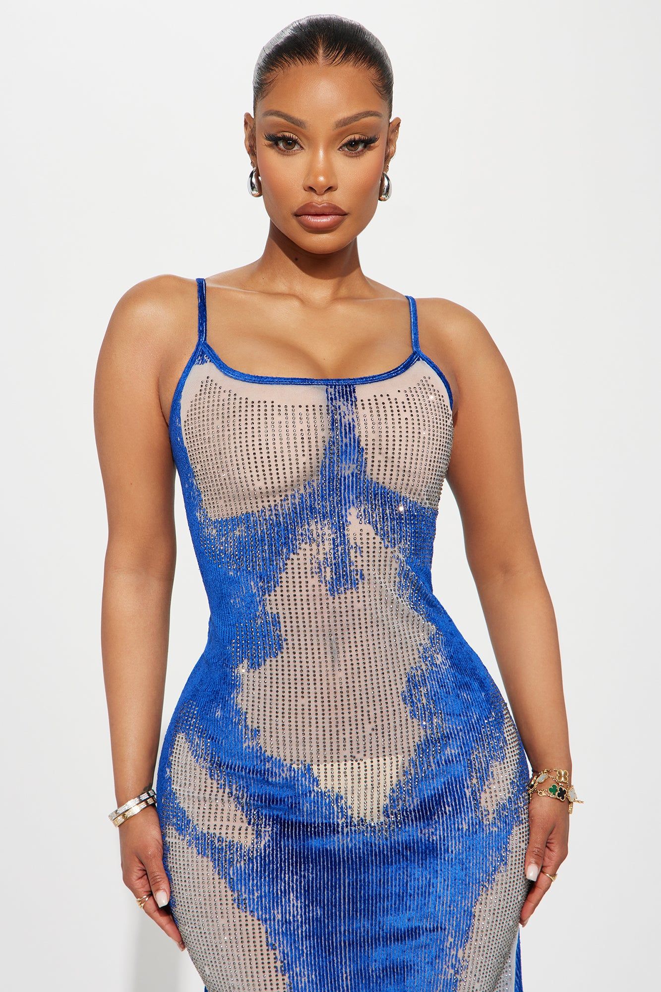 Show Out Rhinestone Maxi Dress - Blue/combo sold by Fashion Nova product image thumbnail 2