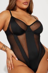 Hiding In The Shadow Mesh Teddy - Black sold by Fashion Nova