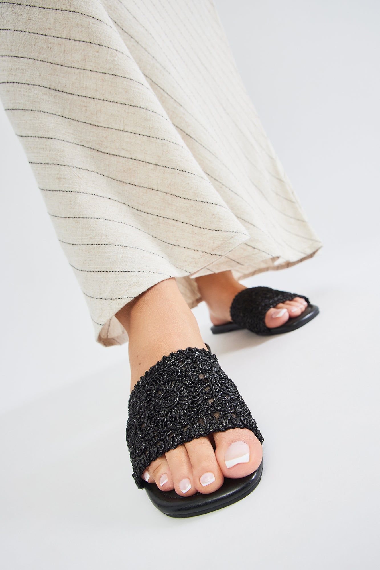 Always Carefree Flat Sandals - Black/White sold by Fashion Nova product image thumbnail 5