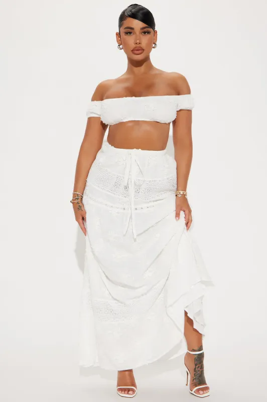 Becca Maxi Skirt Set - White sold by Fashion Nova