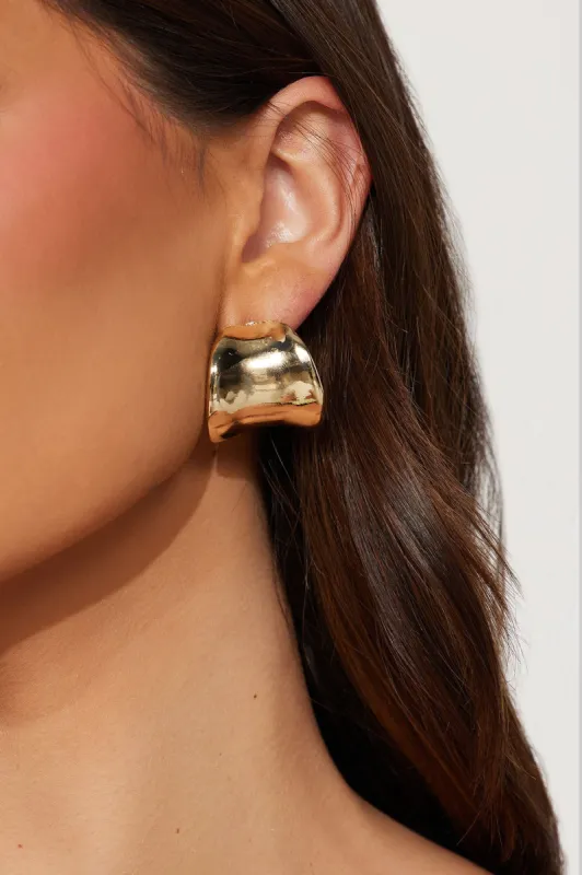 The Perfect One Hoop Earrings - Gold sold by Fashion Nova