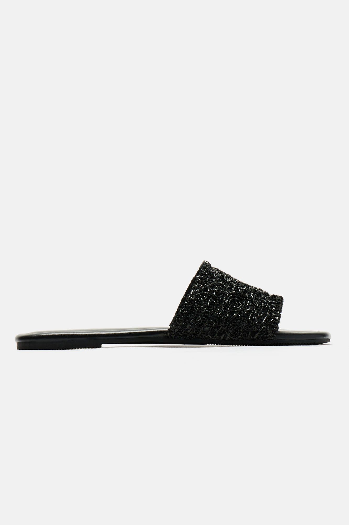Always Carefree Flat Sandals - Black/White sold by Fashion Nova product image thumbnail 3
