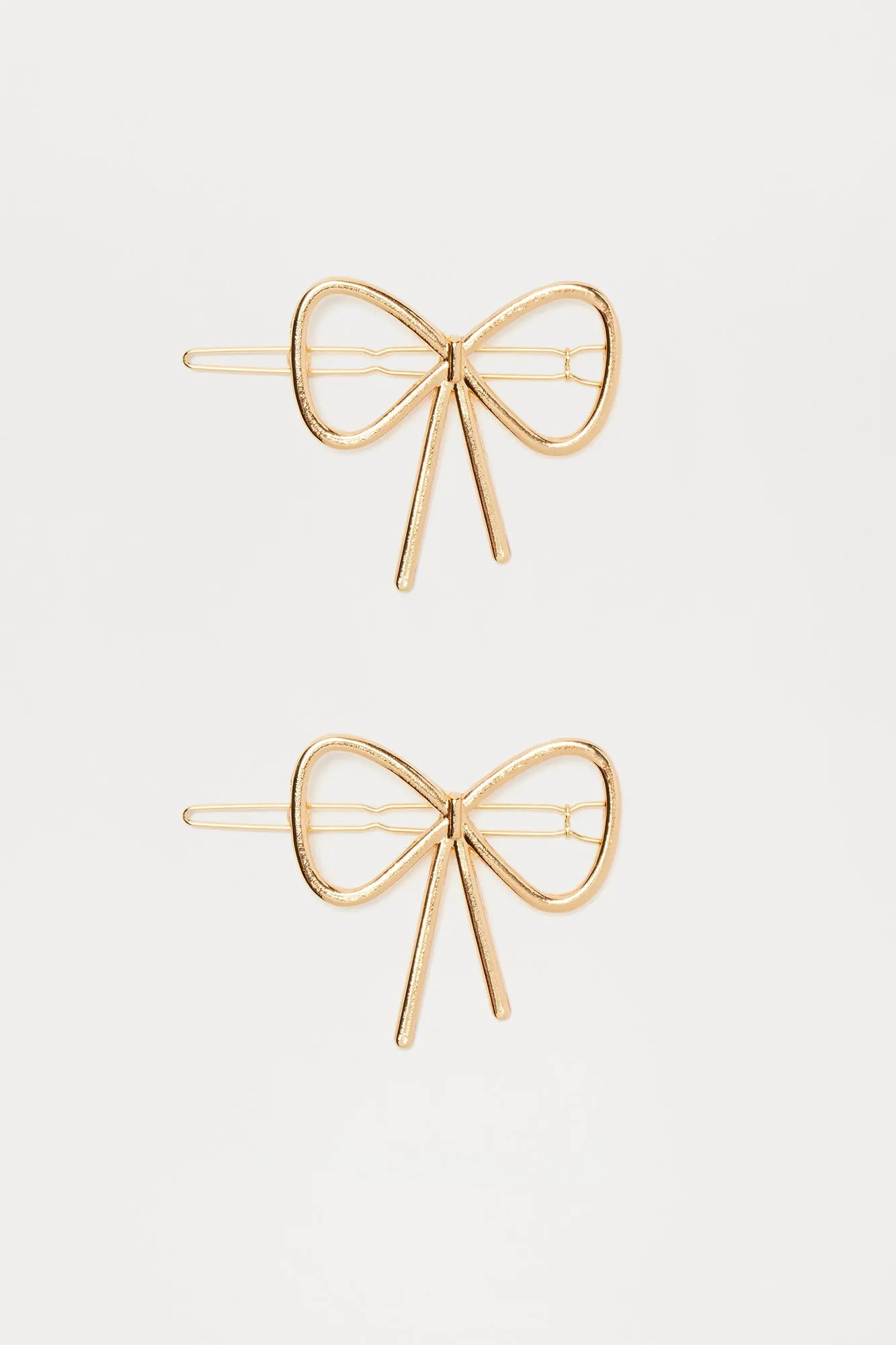 Be Nice Bow Hair Clip Set - Gold sold by Fashion Nova product image thumbnail 3