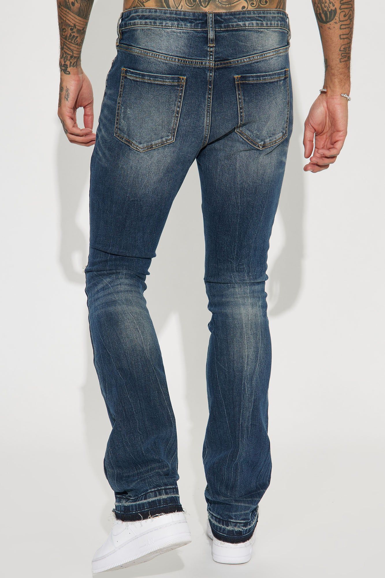 Let Em Wonder Vintage Stacked Skinny Flare Jeans - Medium Blue Wash sold by Fashion Nova product image thumbnail 4