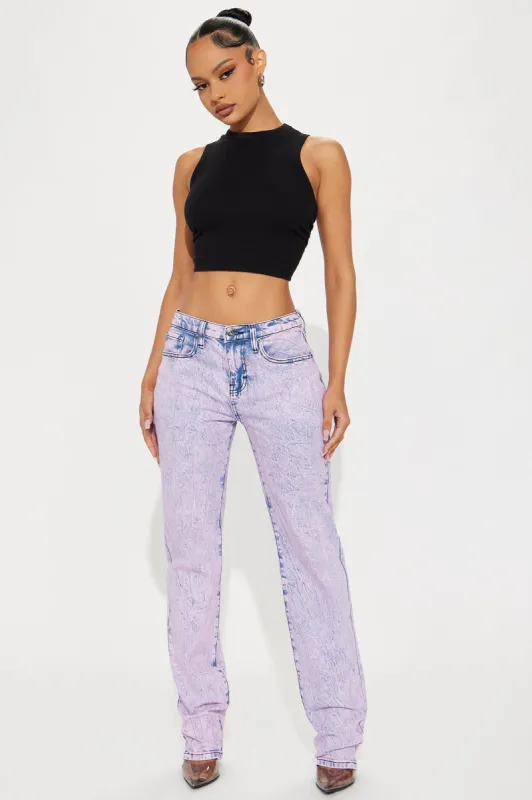 Sent From Above Straight Leg Jeans - Pink sold by Fashion Nova