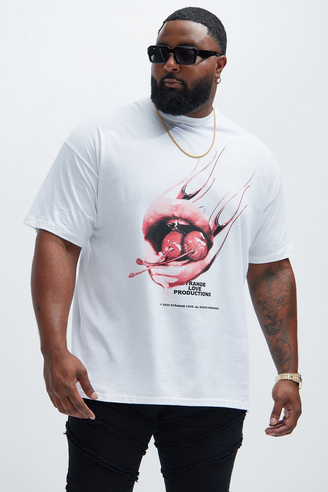 Strange Love Production Short Sleeve Tee - White sold by Fashion Nova product image thumbnail 4