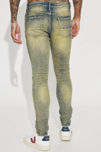 Go With It Ripped Stacked Skinny Jeans - Vintage Blue Wash sold by Fashion Nova