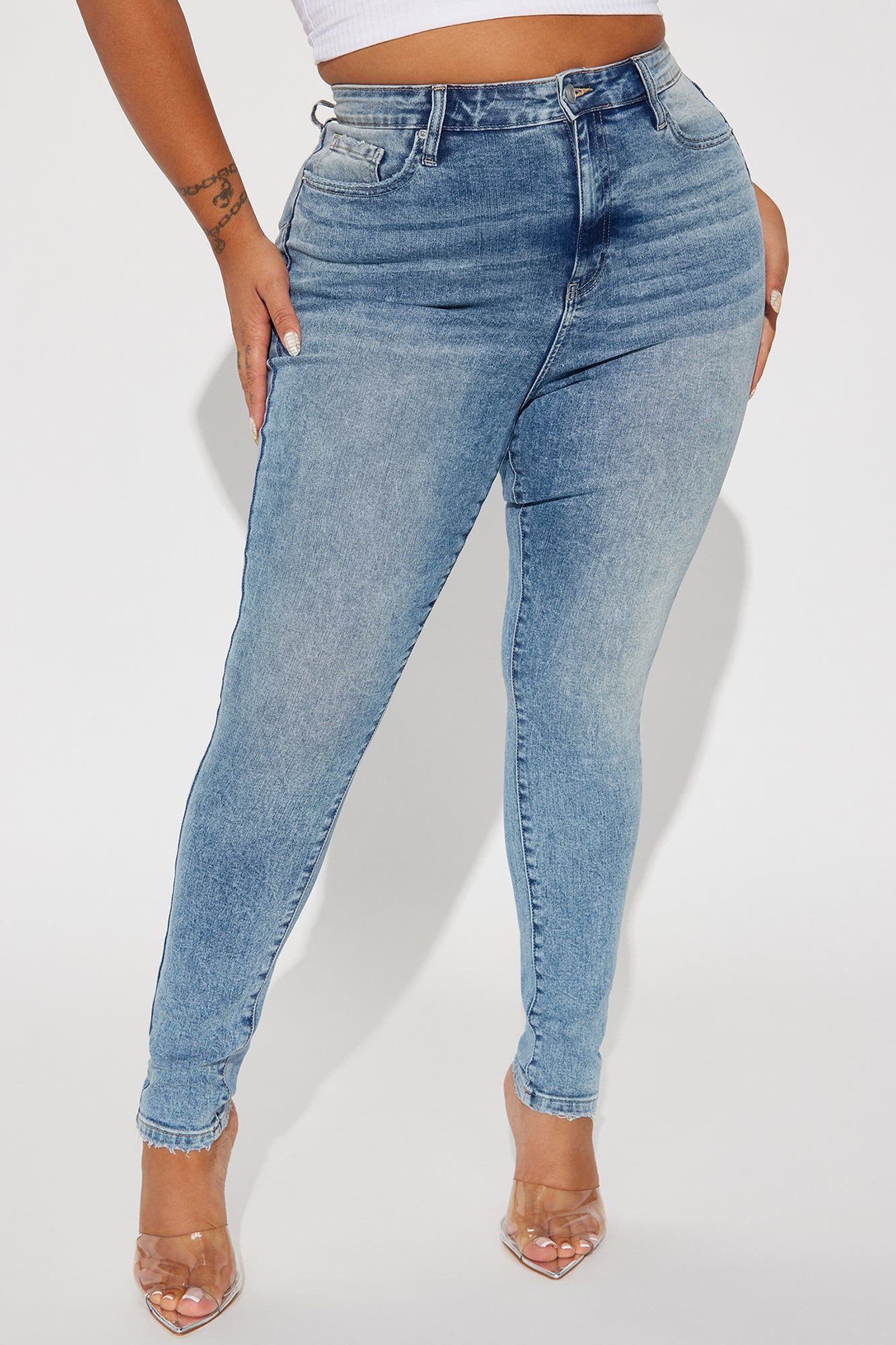 Contour Beauty Sculpting Stretch Skinny Jeans - Light Wash sold by Fashion Nova product image thumbnail 6