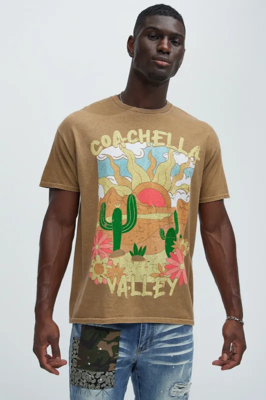 Coachella Valley Flower Power Short Sleeve Tee - Chocolate sold by Fashion Nova