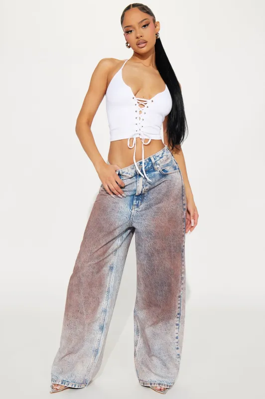 For The Longest Time Wide Leg Jeans - Pink sold by Fashion Nova