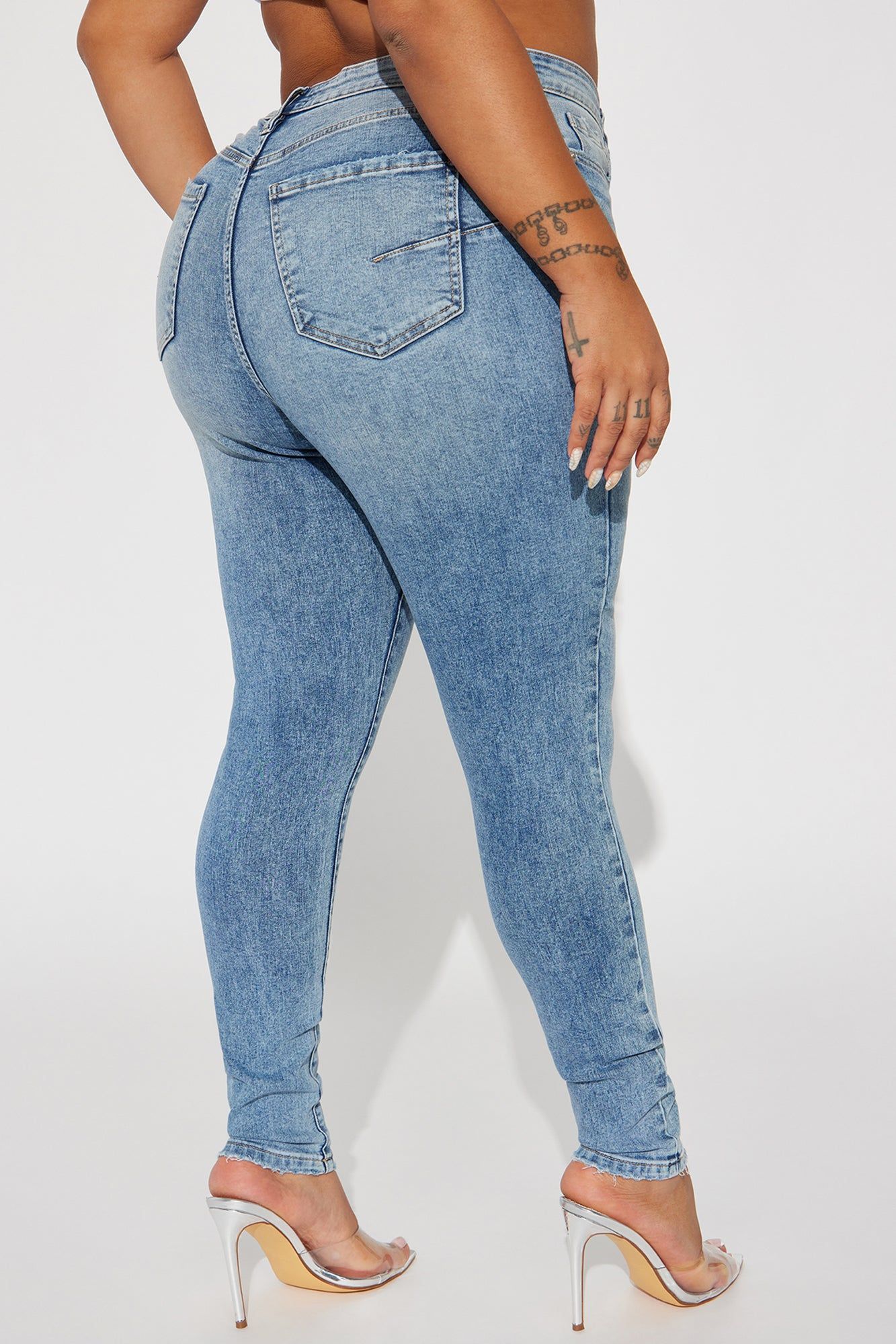 Contour Beauty Sculpting Stretch Skinny Jeans - Light Wash sold by Fashion Nova product image thumbnail 7